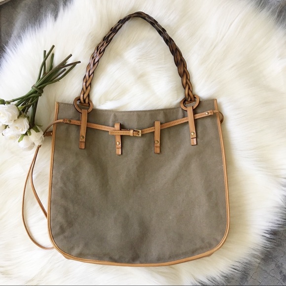 Gucci Braided Leather & Canvas Summer Tote Bag - Picture 1 of 8